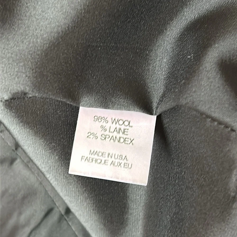 Theory Dark Gray Wool Tweed Button Front Blazer Jacket Lined Size 10 - Picture 9 of 10